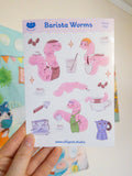 Barista Worms Vinyl Sticker Sheet