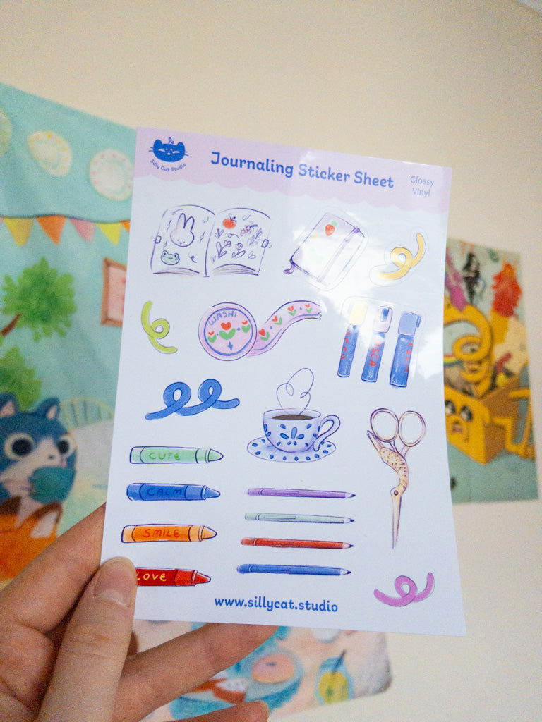 Journaling Vinyl Sticker Sheet