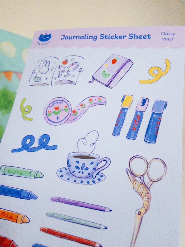 Journaling Vinyl Sticker Sheet