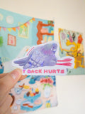 Back Hurts Pigeon Holo Sticker