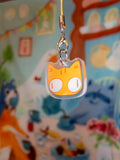 Orange Cat Acrylic Phone Charm