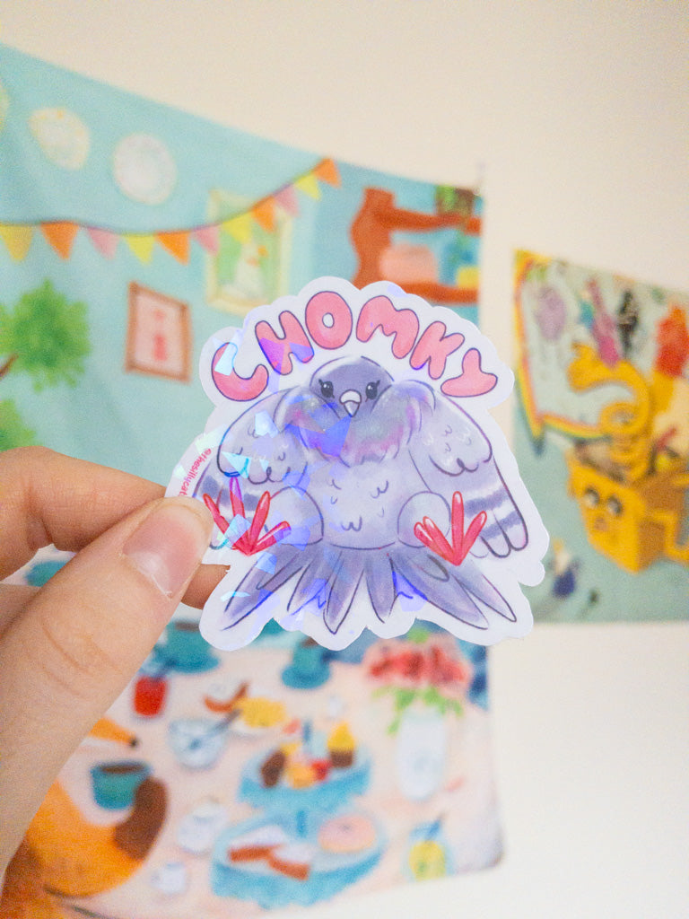 Chomky Pigeon Holo Sticker