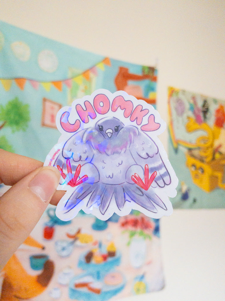 Chomky Pigeon Holo Sticker