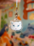 Snow Leopard Acrylic Phone Charm