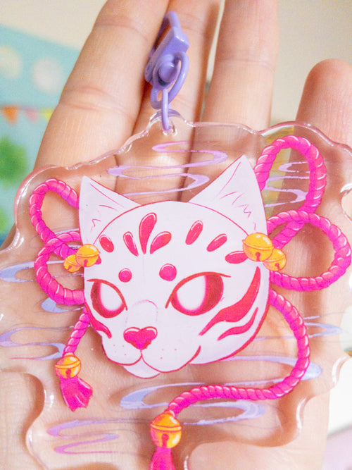 Cat Mask Acrylic Keychain
