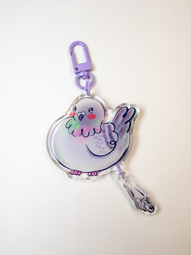 Pooping Pigeon Linked Keychain