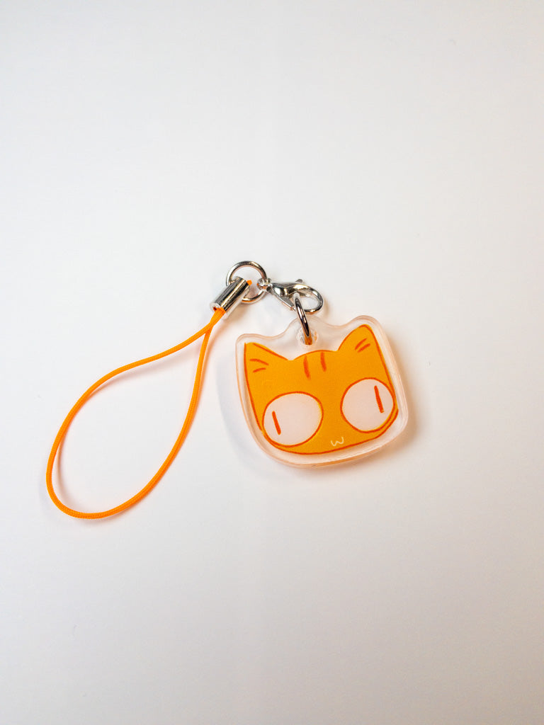 Orange Cat Acrylic Phone Charm