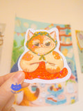 BabushCat Vinyl Holo Sticker