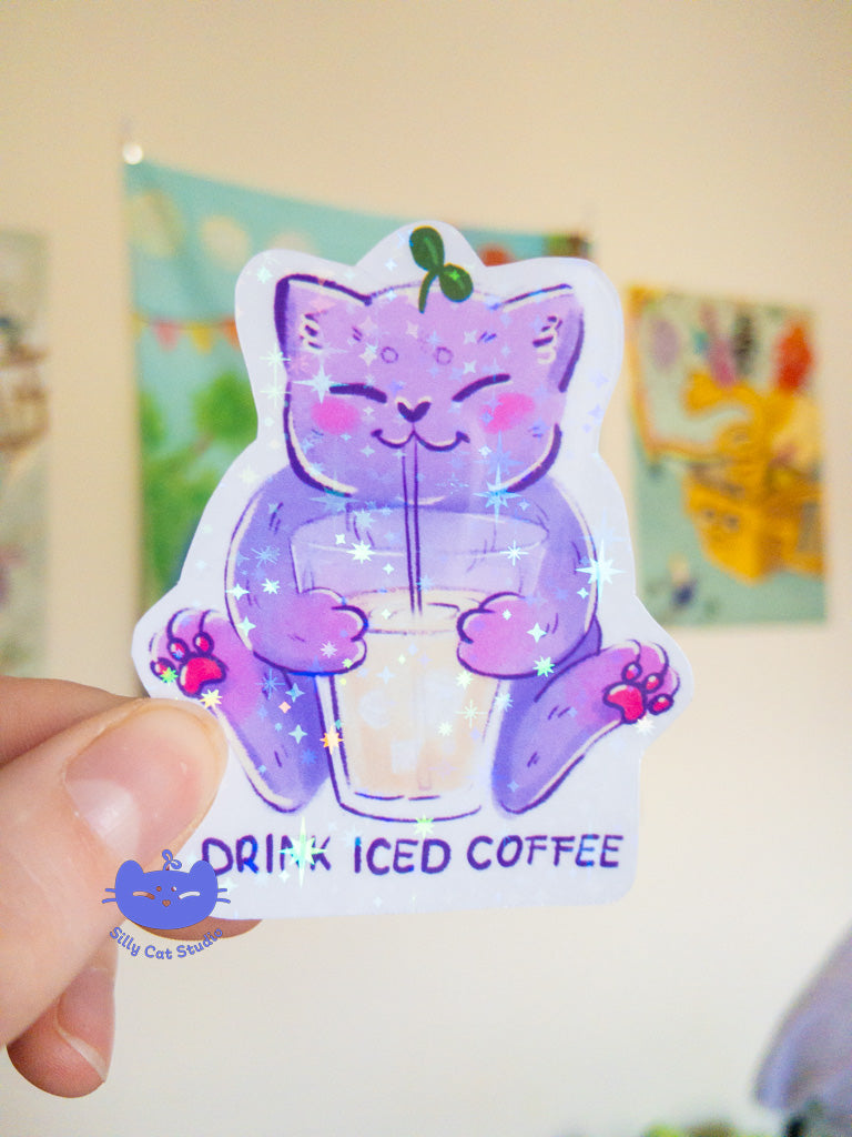 Iced Coffee Holo Sticker