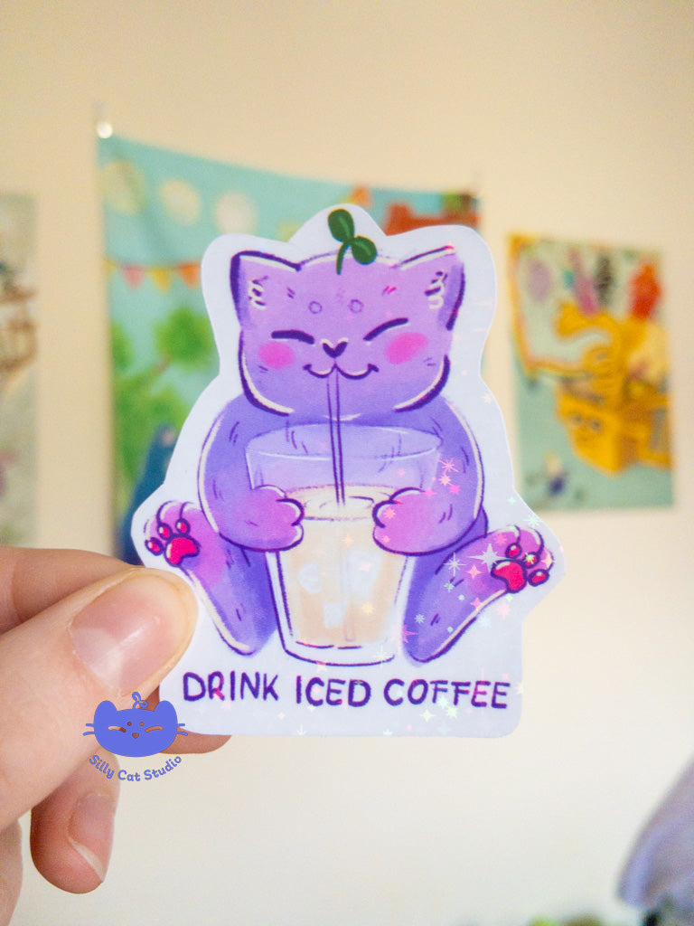Iced Coffee Holo Sticker