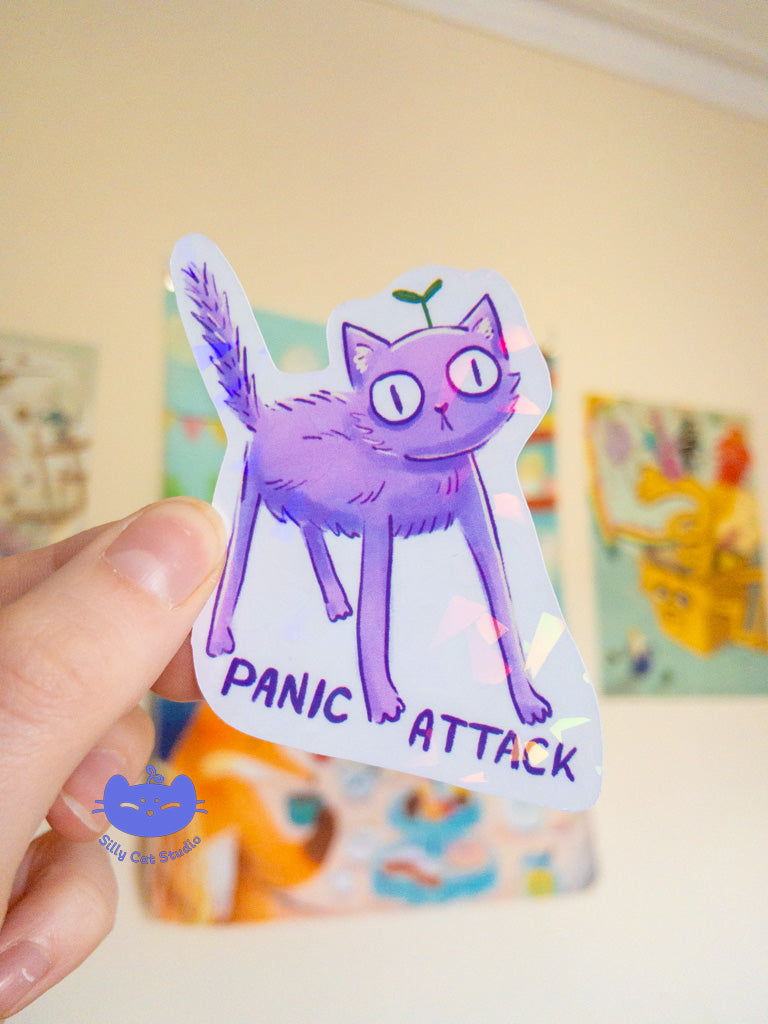 Panic Attack Holo Sticker