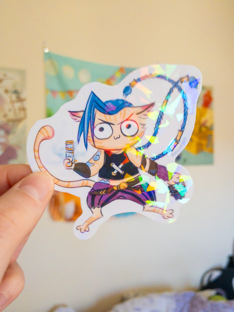 Jinx Cat Holo Sticker