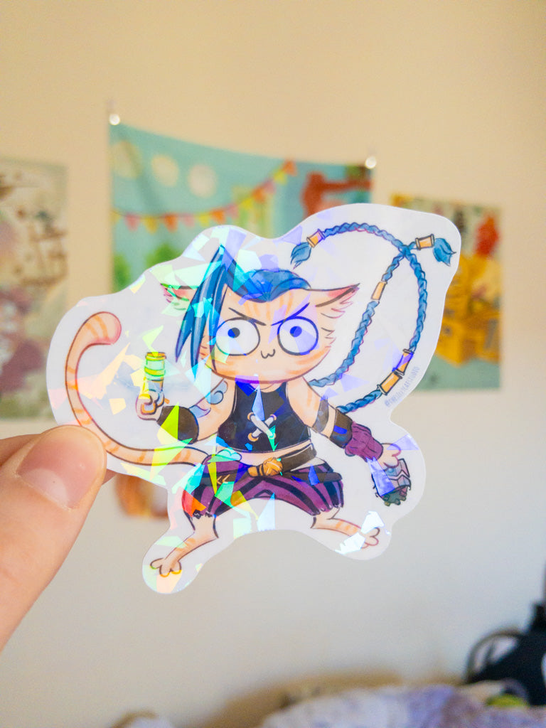 Jinx Cat Holo Sticker