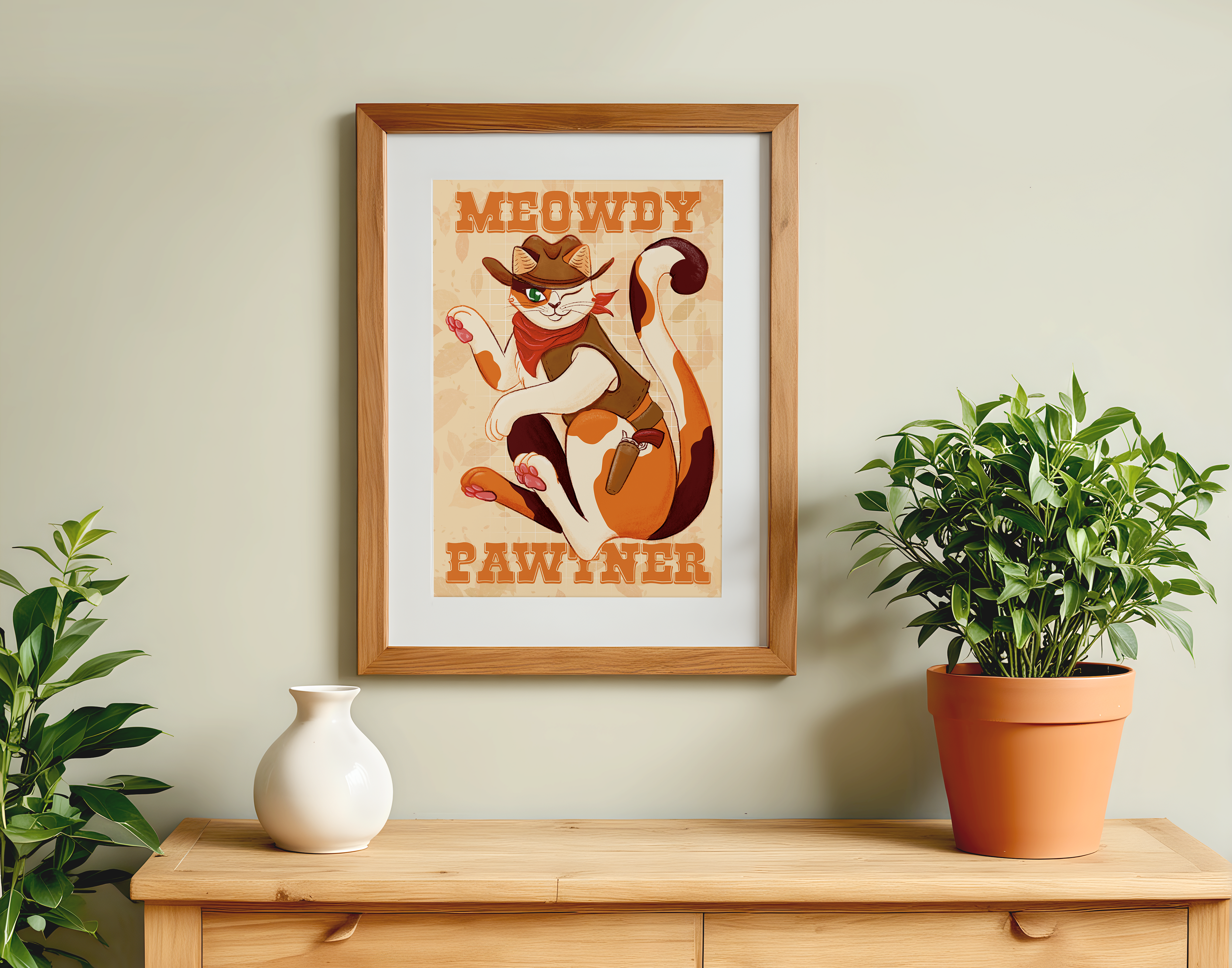 Meowdy Pawtner Art Print
