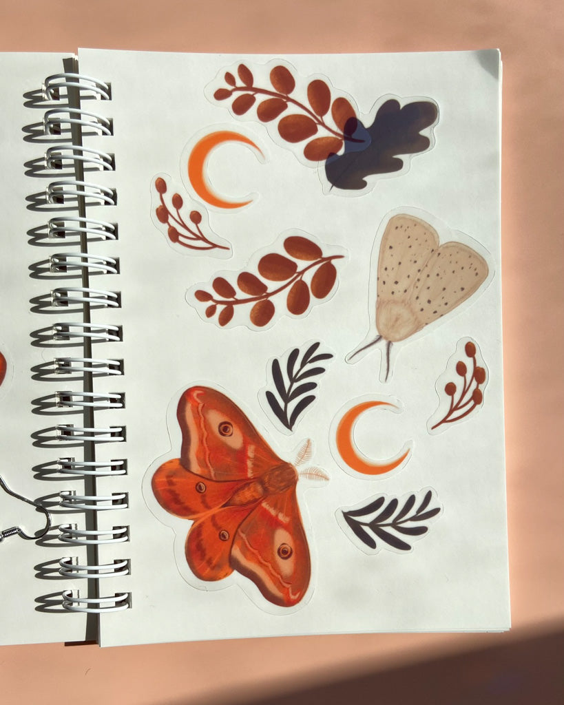 Autumn Moths Sticker Sheet