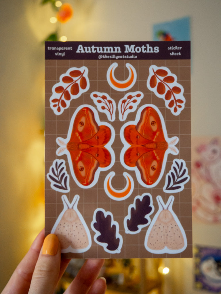 Autumn Moths Sticker Sheet