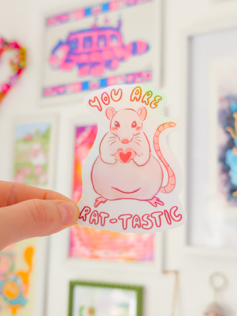 Rat-tastic Holo Sticker