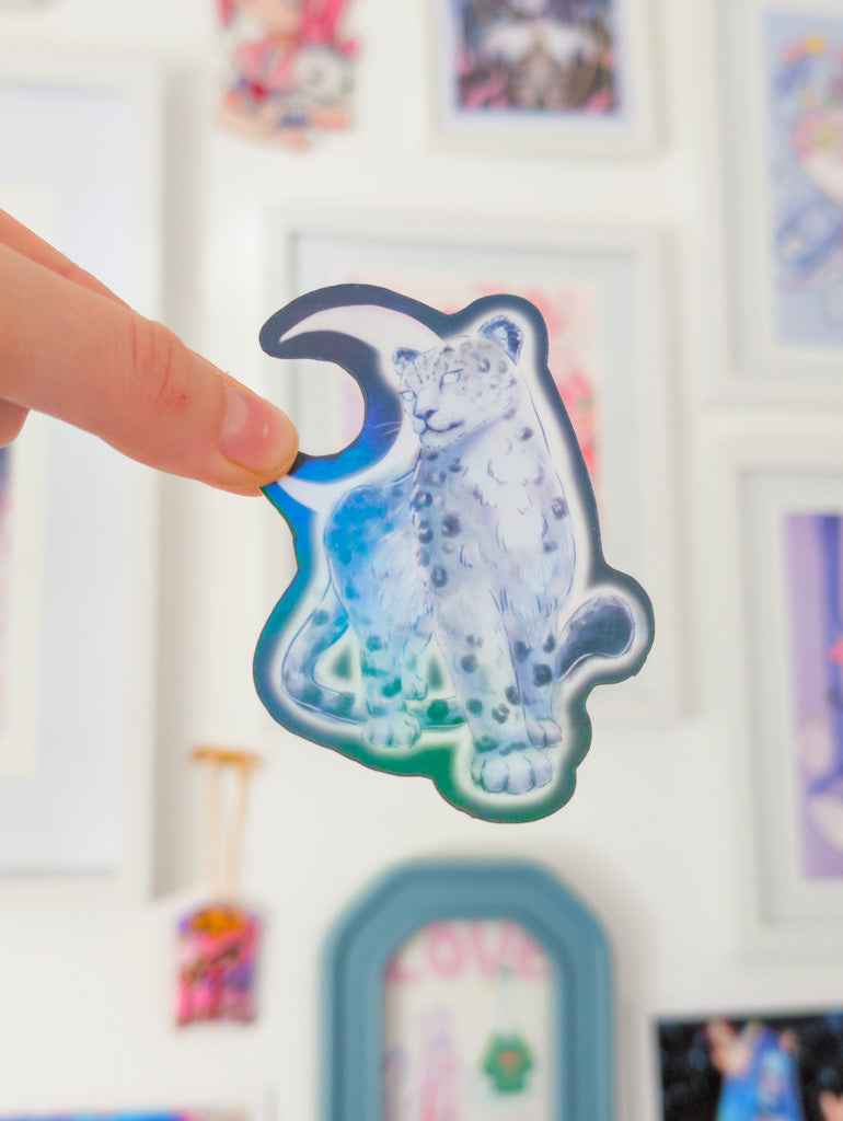 Moon Leopard Holo Sticker