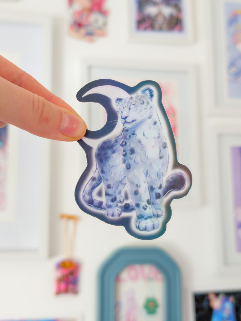 Moon Leopard Holo Sticker