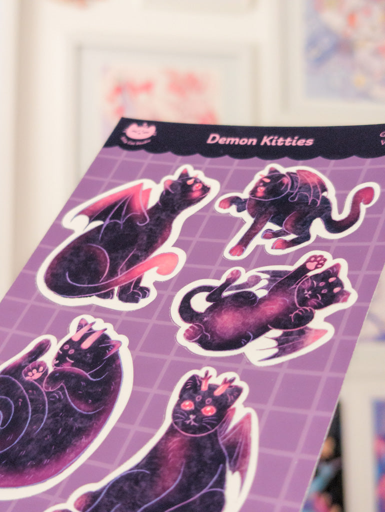 Demon Cats Vinyl Sticker Sheet