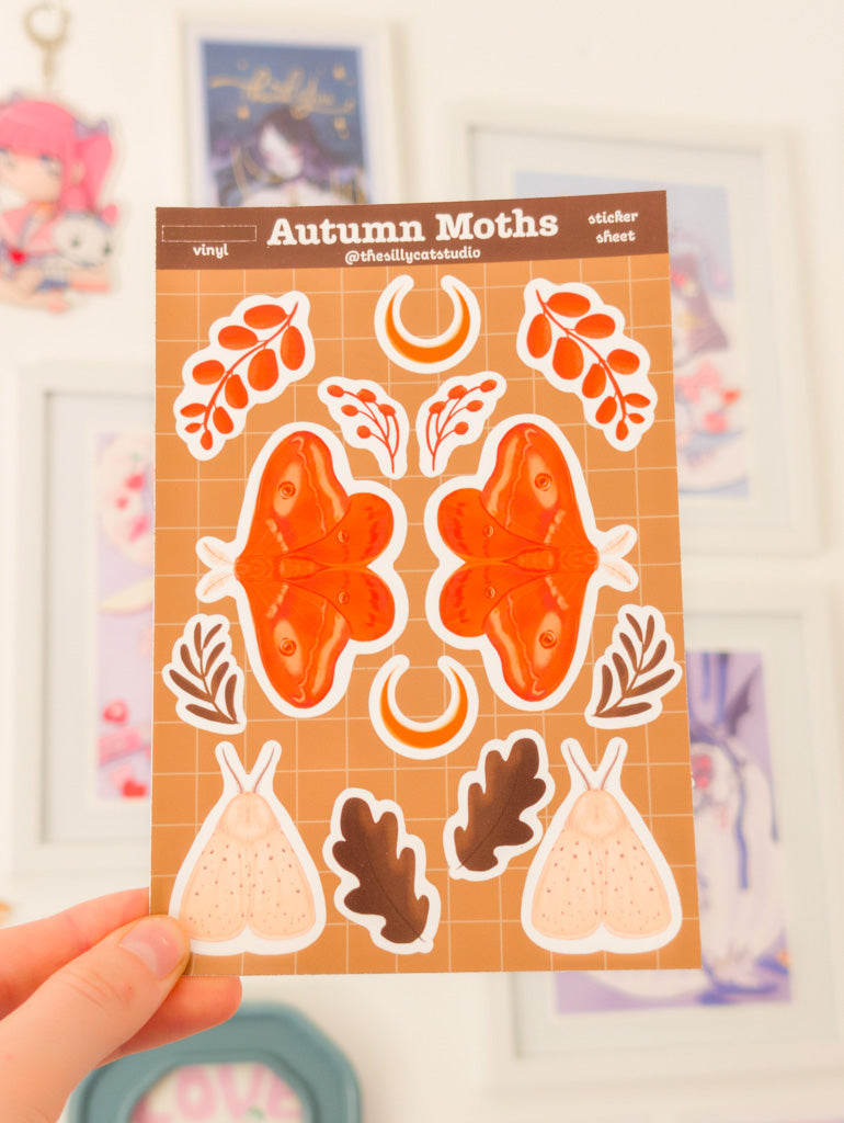 Autumn Moths Sticker Sheet