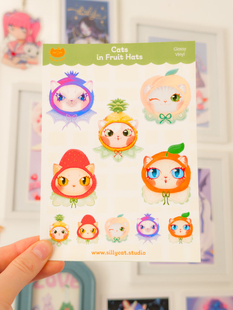 Fruit Catsd Vinyl Sticker Sheet