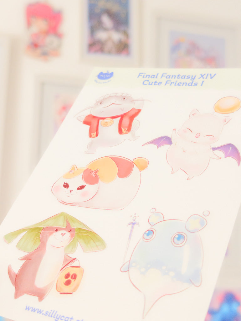 FFXIV Cute Critters 1 Vinyl Sticker Sheet