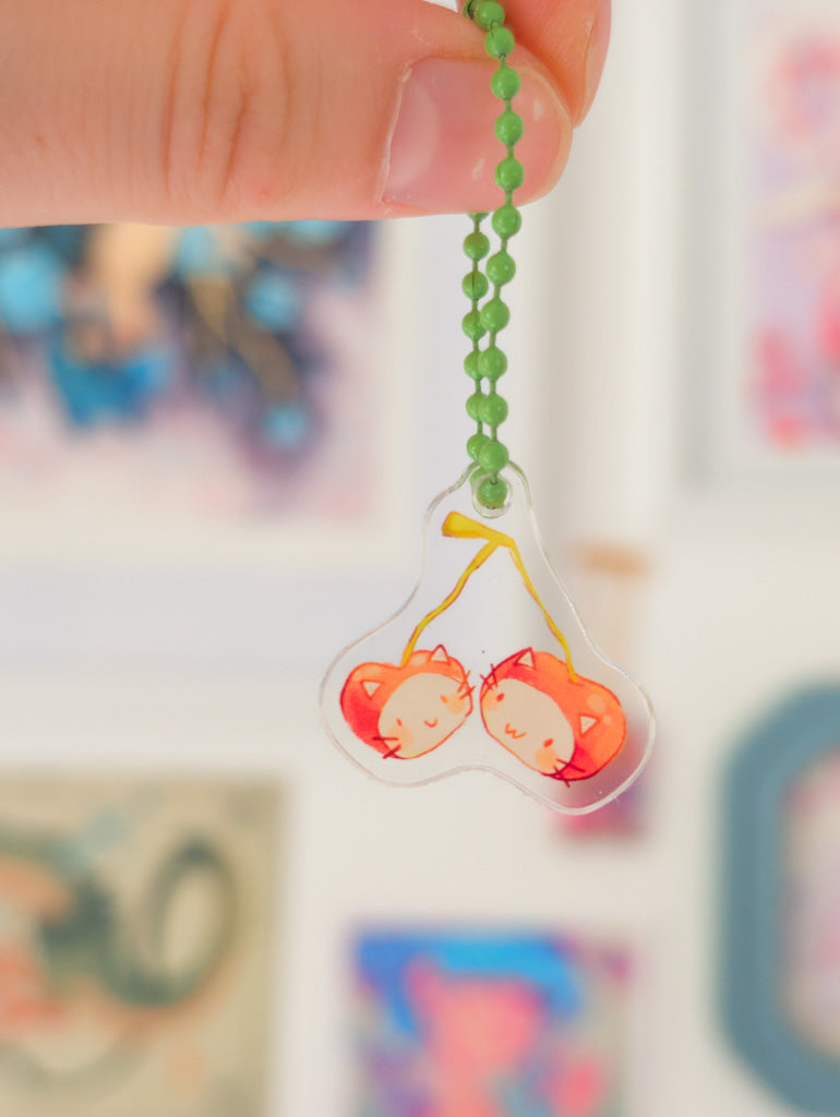 Cherry Cats Small Acrylic Charm