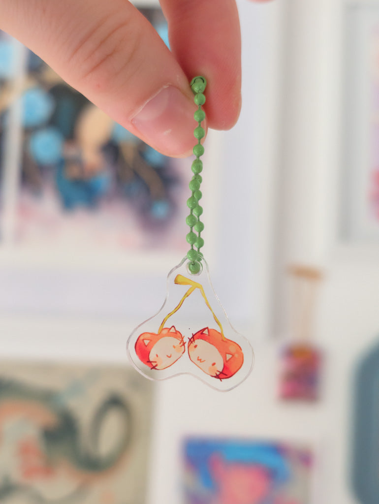 Cherry Cats Small Acrylic Charm