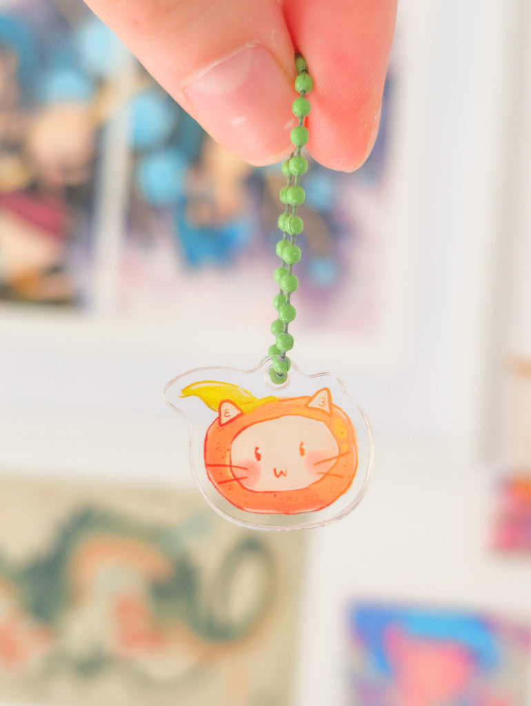 Orange Cat Small Acrylic Charm