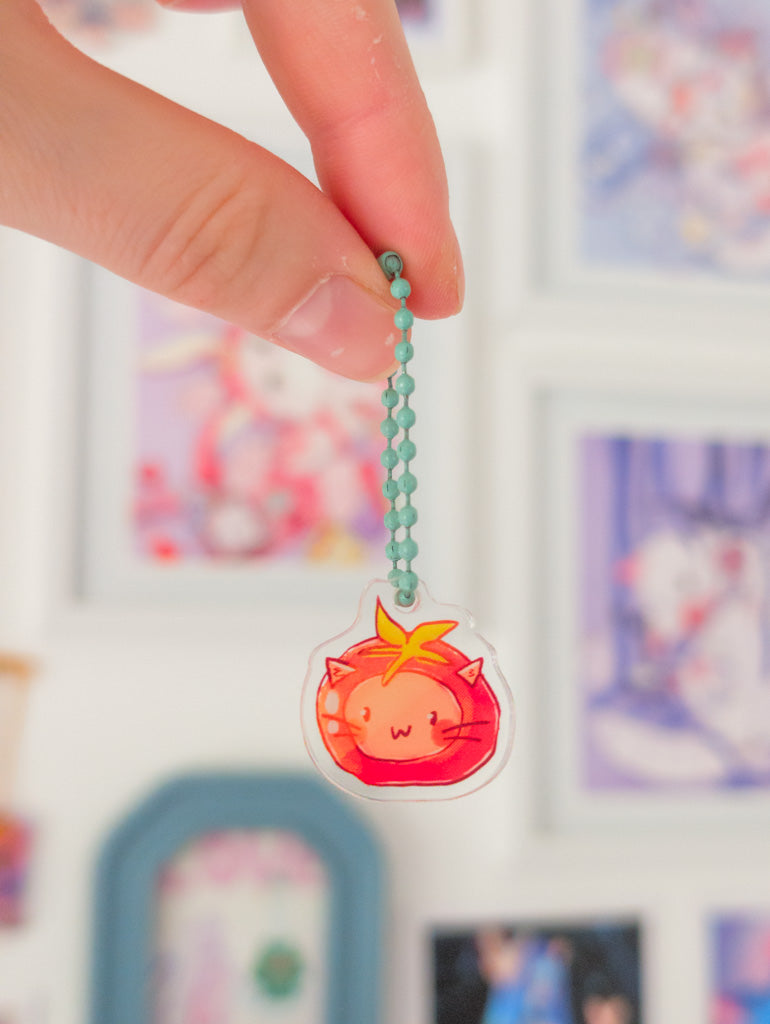 Tomato Cat Small Acrylic Charm
