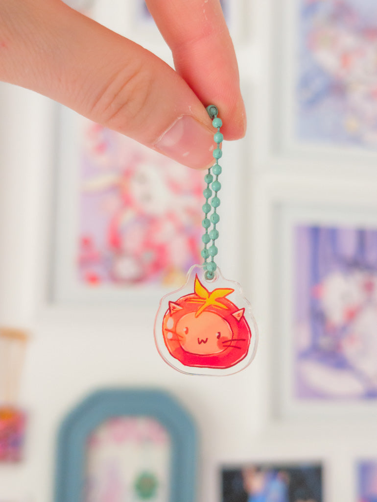 Tomato Cat Small Acrylic Charm