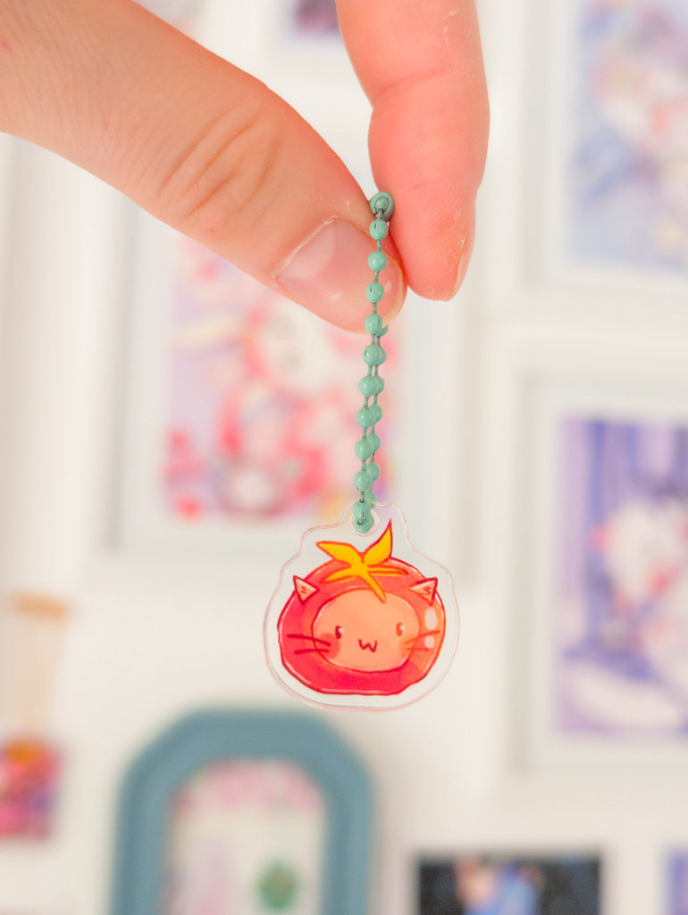 Tomato Cat Small Acrylic Charm