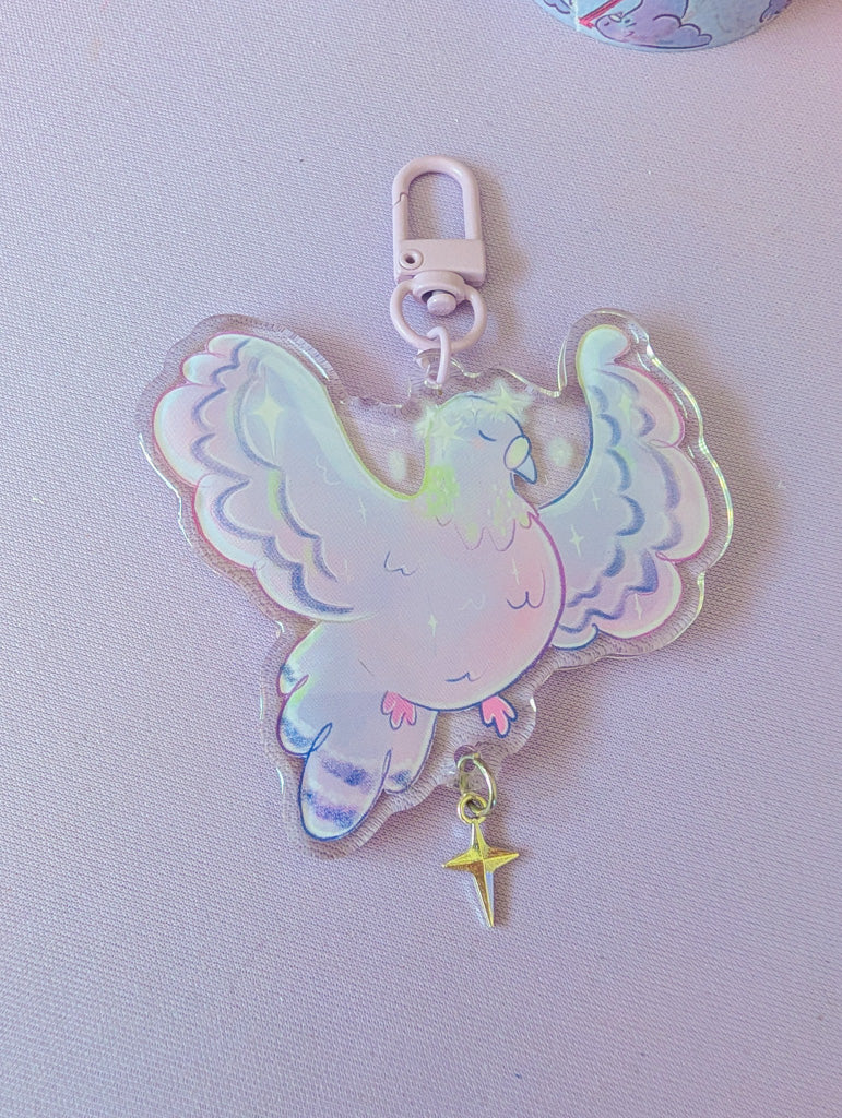 Starry Pigeon Keychain