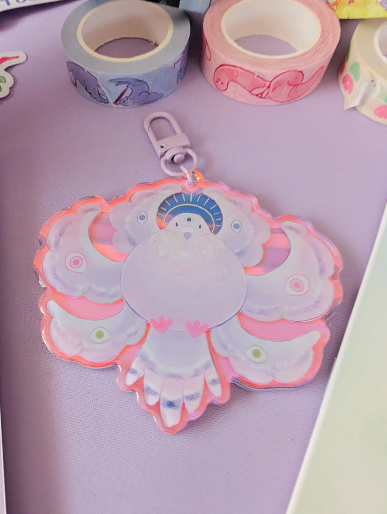 Seraphim Pigeon Holo Keychain