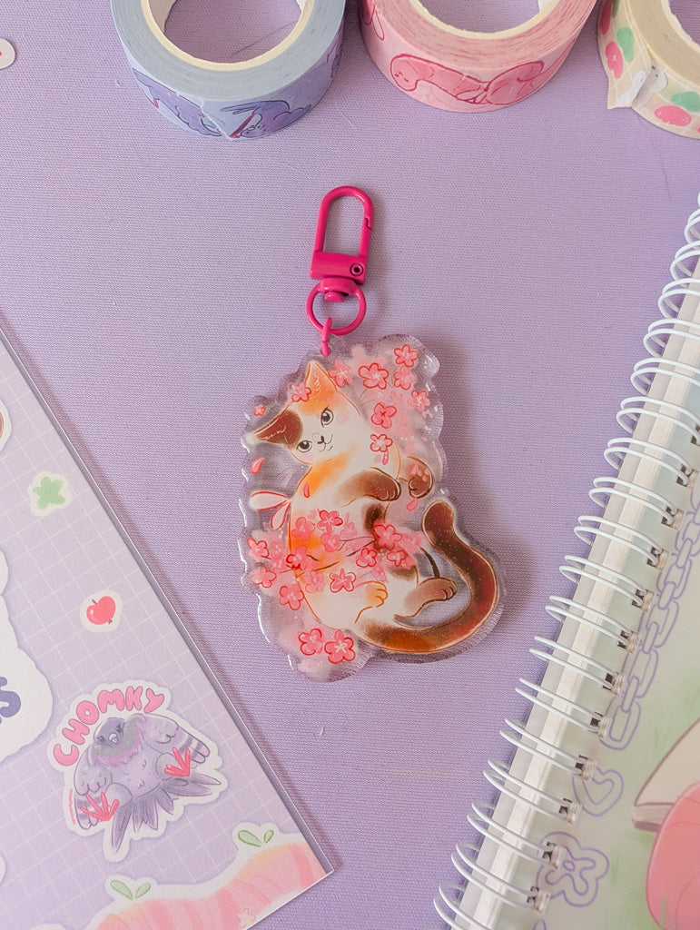 Fairy Cat Glitter Keychain