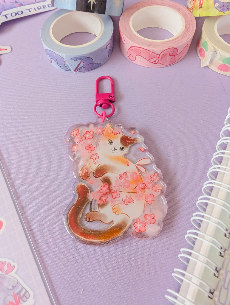 Fairy Cat Glitter Keychain