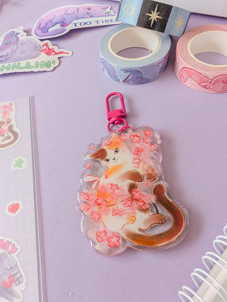 Fairy Cat Glitter Keychain