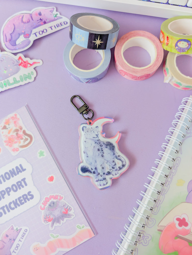 Snow Leopard Keychain