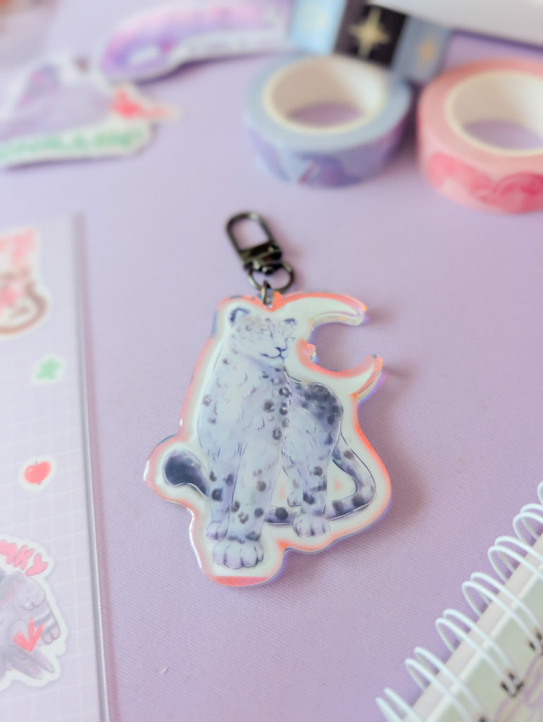 Snow Leopard Keychain