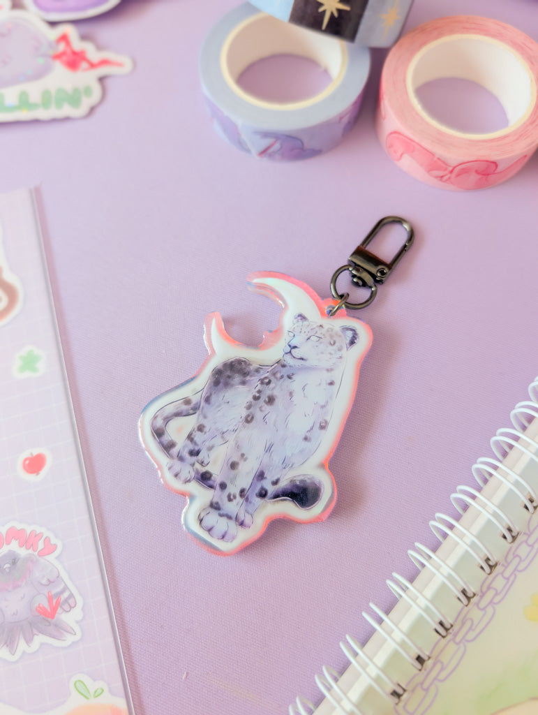 Snow Leopard Keychain