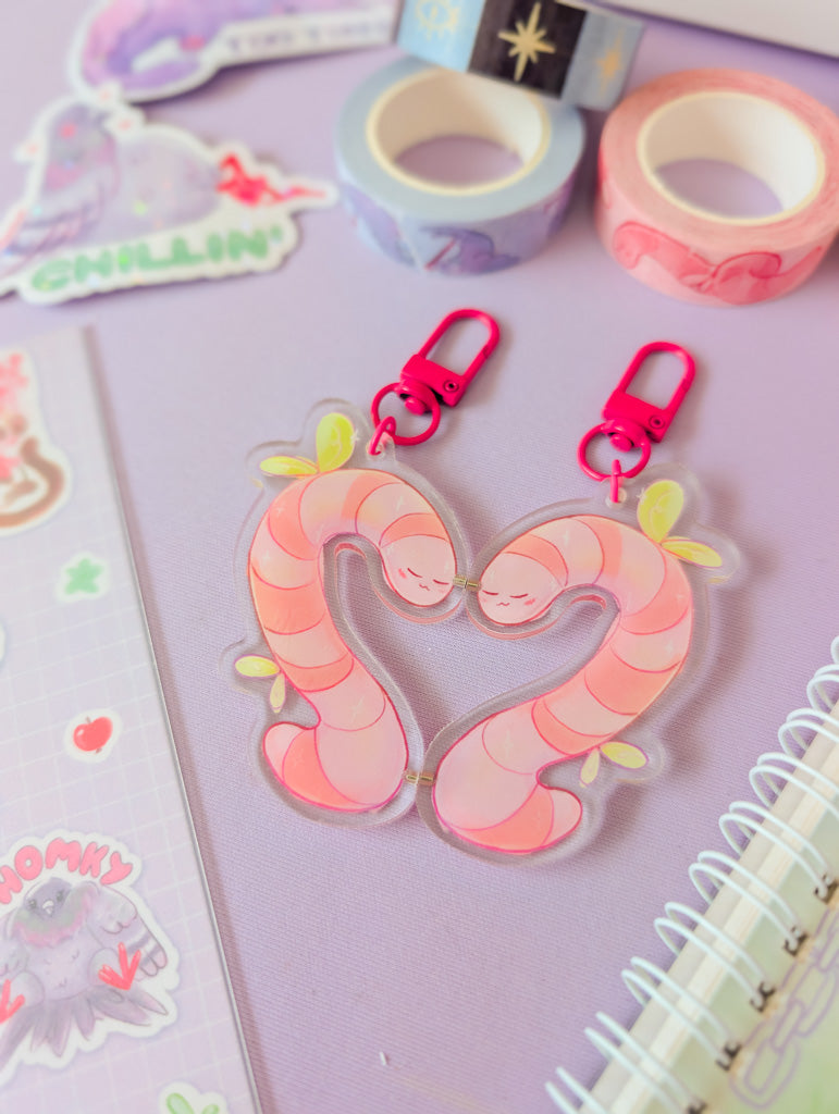 Magnetic Love Worms Keychains