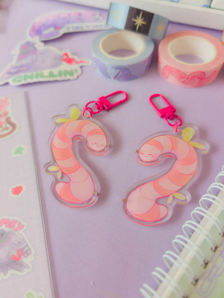 Magnetic Love Worms Keychains