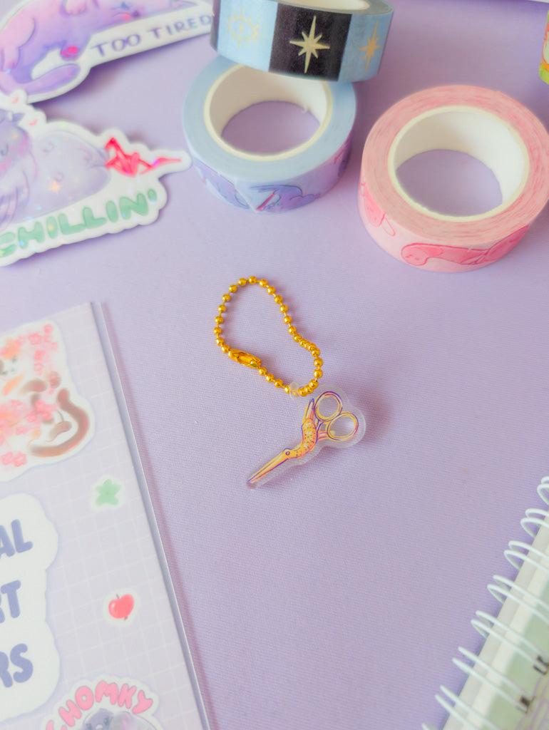 Gold Scissors Small Acrylic Charm