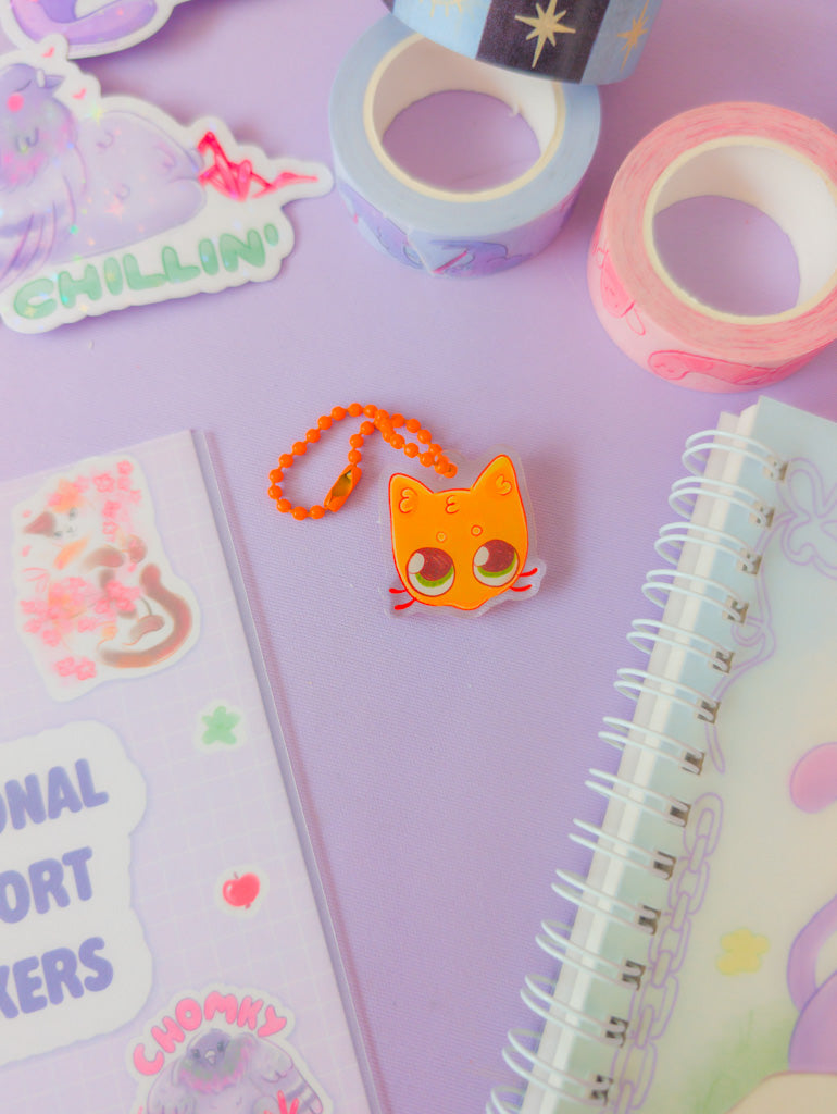 Green Eye Cat Small Acrylic Charm