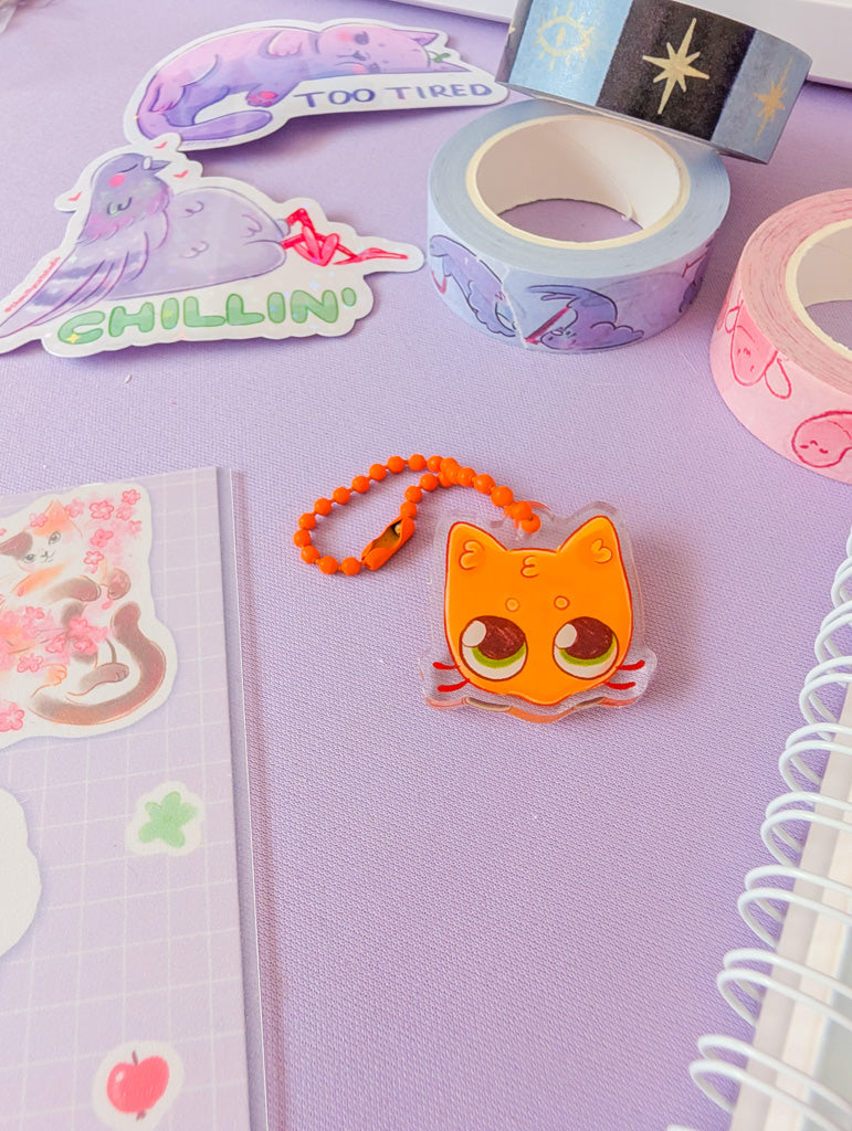 Green Eye Cat Small Acrylic Charm