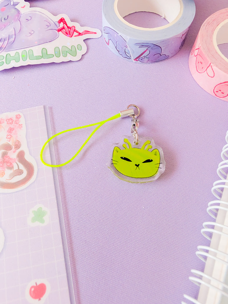 Alien Cat Phone Charm