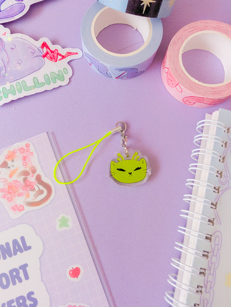 Alien Cat Phone Charm