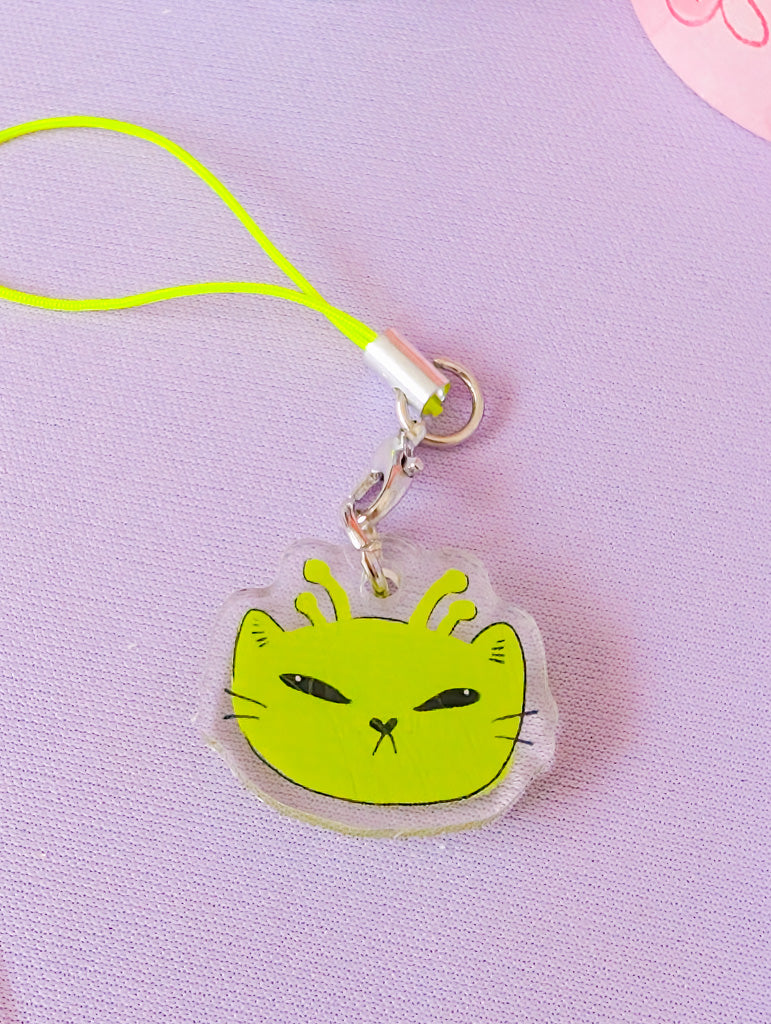 Alien Cat Phone Charm