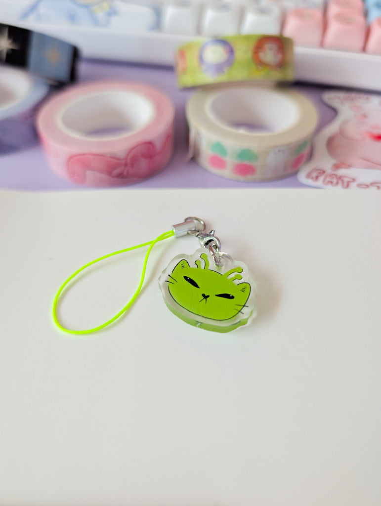 Alien Cat Phone Charm